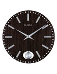 Bulova Manhattan Wall Clock - Zebra Wood Finish - Engravable Pendulum - C4867