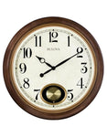 Bulova Jefferson Wall Clock - Brown Cherry Hardwood Case - Engravable Pendulum - C4868