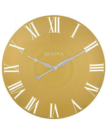 Bulova Lexington Wall Clock - Gold Finished Metal Case - Cut Out Roman Numerals - C4870_c20ad906-6f1c-466b-9b58-064d8cbaaa57