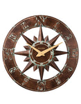 Bulova Noreaster Wall Clock - Aged Bronzed Metal Case - Outdoor/Indoor - C4873