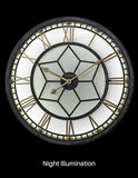 Bulova Starlight Wall Clock - Aged Metal Case - Remote Controlled Backlight - C4875A