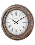 Bulova Starlight Wall Clock - Oversized Gallery Clock - Rustic Weathered Metal - C4876