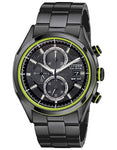 Citizen Drive Mens HTM2.0 Chronograph - Black Ion and Green - Bracelet - Date - CA0435-51E