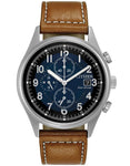 Citizen Eco-Drive Mens Chandler Chronograph - Brown Leather - Blue Dial - Date - CA0621-05L_376805f8-f2c2-4288-ac82-e3dd7117a882