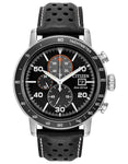 Citizen Eco-Drive Brycen Chronograph - Black Dial - Black Leather Strap - Date - CA0649-14E