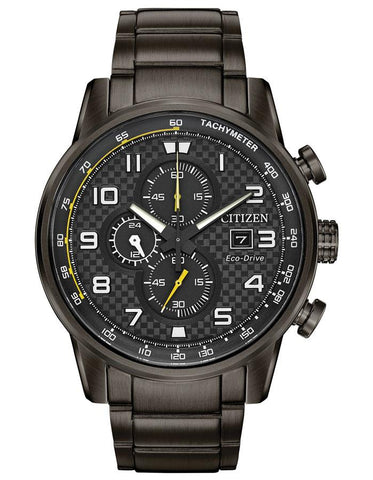 Citizen Mens Eco-Drive Primo - Grey-Ion Plated - Chronograph - Bracelet - Date - CA0687-58E