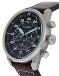 Citizen Eco-Drive Mens Avion Chrono - Black Dial - Stainless Steel Case - Strap - CA4210-24EA