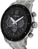 Citizen Eco-Drive Mens Chronograph - Black Dial - Bracelet - Date - 100m - CA4358-58EA