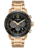 Citizen Eco-Drive Mens Chronograph - Black Dial - Bracelet - Rose Gold - 100m - CA4359-55E_dd79d141-1696-4762-a954-9525c6e45072