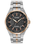 Citizen Eco-Drive Mens World Perpetual A-T - Stainless & Gold-Tone - Atomic - CB0166-54H