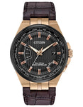 Citizen Eco-Drive Mens World Perpetual A-T - Rose Gold-Tone  - Atomic - Leather - CB0168-08E_00d5d7a2-370f-4955-a455-980f242efd10