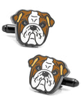 English Bulldog Cufflinks - Enamel Detailing - Bullet Back Closure - CC-BLDG-SLA