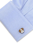 English Bulldog Cufflinks - Enamel Detailing - Bullet Back Closure - CC-BLDG-SLB