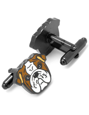 English Bulldog Cufflinks - Enamel Detailing - Bullet Back Closure - CC-BLDG-SL