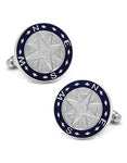 Nautical Compass Cufflinks - Silver Tone - Blue Inlay - CC-COMP-SL_7b30ae8a-61f9-4f58-b262-7195f60cd956