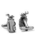 Golf Bag Cufflinks - Silver Antique Finish - Bullet Back Closure - CC-GLFB-SLA_a903a4e2-dd2b-4a54-a5e8-95f47ff4b03e
