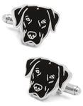 Black Labrador Retriever Cufflinks - Enamel on Metal - Bullet Back Closure - CC-LAB-SLA