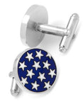 Patriotic Stars and Stripes Color Enamel Cuff Links - Silver Tone - Bullet Back - CC-STST-SLA_245e1c94-57bb-44ea-a3d3-1381f5d2c71f