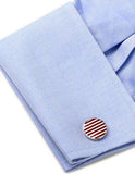 Patriotic Stars and Stripes Color Enamel Cuff Links - Silver Tone - Bullet Back - CC-STST-SLB_5a030fc2-02de-4ed3-b341-6cf5cf4336e0