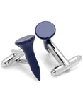Navy Blue Golf Tee Cufflinks - Silver-Tone - Enamel - Bullet Back Closure - CC-TEE-BLA_254b61ef-a2aa-4f73-97ba-5b9af60e9d80