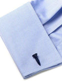 Navy Blue Golf Tee Cufflinks - Silver-Tone - Enamel - Bullet Back Closure - CC-TEE-BLB_1fe39bd0-27b3-4a76-971d-737727acae28