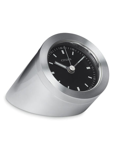 Citizen Workplace Standing Luminescent Clock - Silver-tone - Black Dial - CC1006