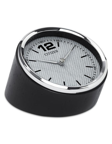 Citizen Decorative Accents Black Wood Desk Clock - Silver-Tone Dial - CC1013_1610d0b9-a7a8-470a-b8ae-7feb87f1d32e