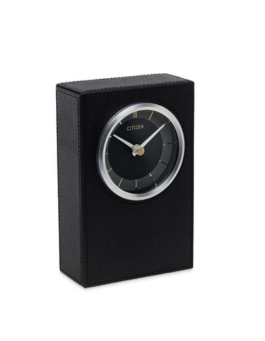 Citizen Decorative Accents Standing Desk Clock - Black Leather - Black Dial - CC1014