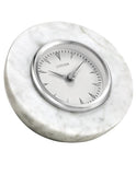 Citizen Decorative White Marble Clock - Silver-Tone Accents - CC1020