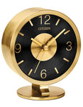 Citizen Decorative Gold-Tone Modern Clock - Black Dial - Gold-Tone Accents - CC1028