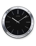 Citizen Gallery Modern Wall Clock - Silver-Tone - Black Dial - CC2001