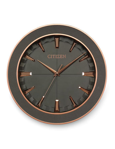 Citizen Gallery Leather Frame Wall Clock - Rose Gold - Gray Dial - CC2011