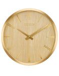 Citizen Gallery Circular Wooden Wall Clock - Light Wood - Gold-tone Accents - CC2018