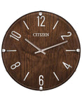 Citizen Gallery Circular Wooden Wall Clock - Dark  Wood - Silver-Tone  Accents - CC2021