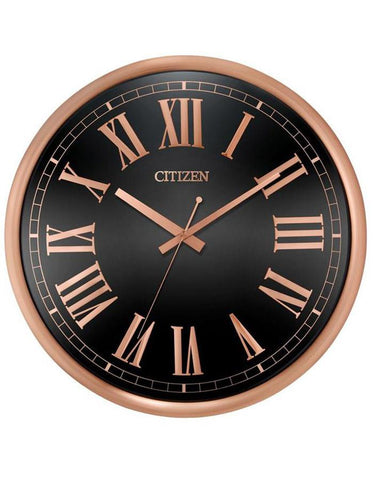 Citizen Gallery Circular Rose Gold-Tone Clock - Black Dial - Roman Numerals - CC2024