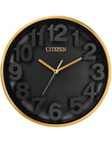 Citizen Gallery Circular Gold-Tone Clock - Black Dial - Raised Numbers - CC2025