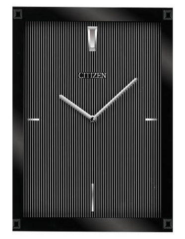 Citizen Gallery Black Rectangular Clock - Edge-to-Edge Glass - CC2027