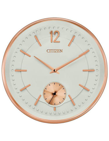 Citizen Gallery Rose Gold-Tone Circular Clock - Ivory Dial - Seconds Sub-Dial - CC2031