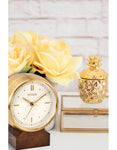 Citizen Workplace Gold-Tone Clock w/ Brown Wood Base - Bluetooth Speakers - CC3002A