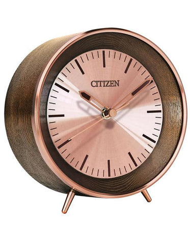 Citizen Workplace Chestnut Brown Clock w/ Rose Gold-Tone Accents - Bluetooth - CC3004