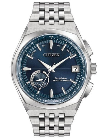 Citizen Mens Eco-Drive Satellite Wave - Blue Dial - Day/Date - World Time - 100m - CC3020-57L