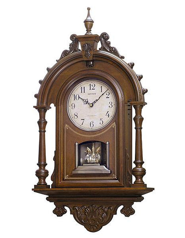 Rhythm WSM Elizabeth II Chiming Musical German Style Wall Clock - Walnut Case - CMH752_1af2f541-955e-4006-960e-7292897ccdbb