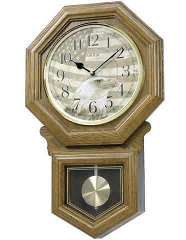 Rhythm American Patriot Musical Pendulum Wall Clock - 18 Songs - CMJ535UR06_f9933a59-9b0b-4123-a3d9-bf15249c22b9