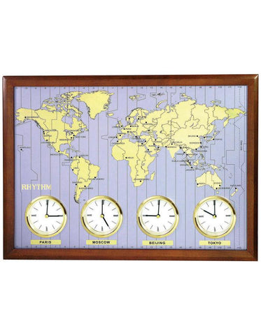 Rhythm Around the World Wall Clock - Espresso Finish - 37 World City Names - CMW902NR06_b7af8fcc-23cf-4afc-a756-f833a9d00ab7