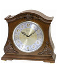 Rhythm Joyful Versailles Musical Mantel Clock - Wooden Case - Ornate Dial - CRH193