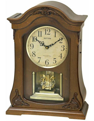 Rhythm WSM Luminous Queen Mantel Clock - Swarovski - 19 Melodies - Wooden - CRH227_13ba1128-a3ad-409c-ab5e-5545d626aa50