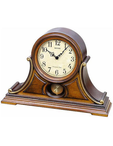 Rhythm WSM Tuscany II Wooden Mantel Clock - Christmas Tunes & Westminster Chime - CRJ733