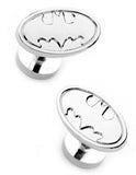 DC Comics Silver Batman Cufflinks - Bat Symbol Top - DC Comics Logo Bottom - DC-OBL-SLA_391827f3-5d83-4ba9-8ff6-b15e77457379