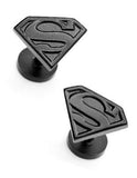 DC Comics Satin Black Superman Shield Cufflinks - DC Comics Logo Bottom - DC-SS-SBA_5f32fd14-8539-4da0-989a-020bb5eb8114