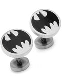 DC Comics Batman Vintage Logo Cufflinks - Round - Black - Fixed Backing - DC-VBM-SL_4cc9b049-5168-4e0f-bac7-5bd66117a6fc